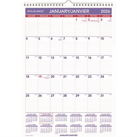 Recycled Monthly Wall Calendar (2026)