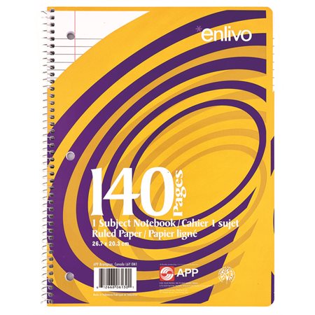 Spiral-bound ruled notebook