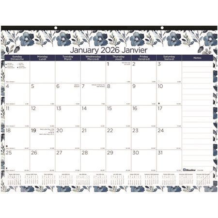 Azure Monthly Desk Pad Calendar (2026)
