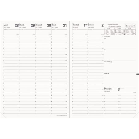 Agenda re-remplissable Quo-Vadis