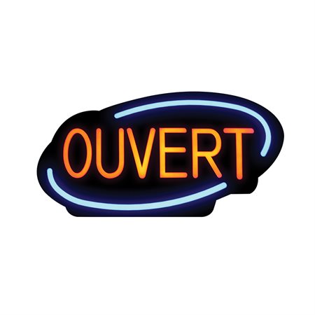 Enseigne LED ovale « OUVERT »