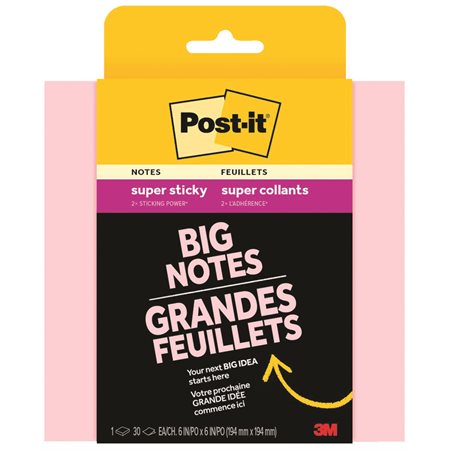 FEUILLETS POST-IT LG 6X6''RS